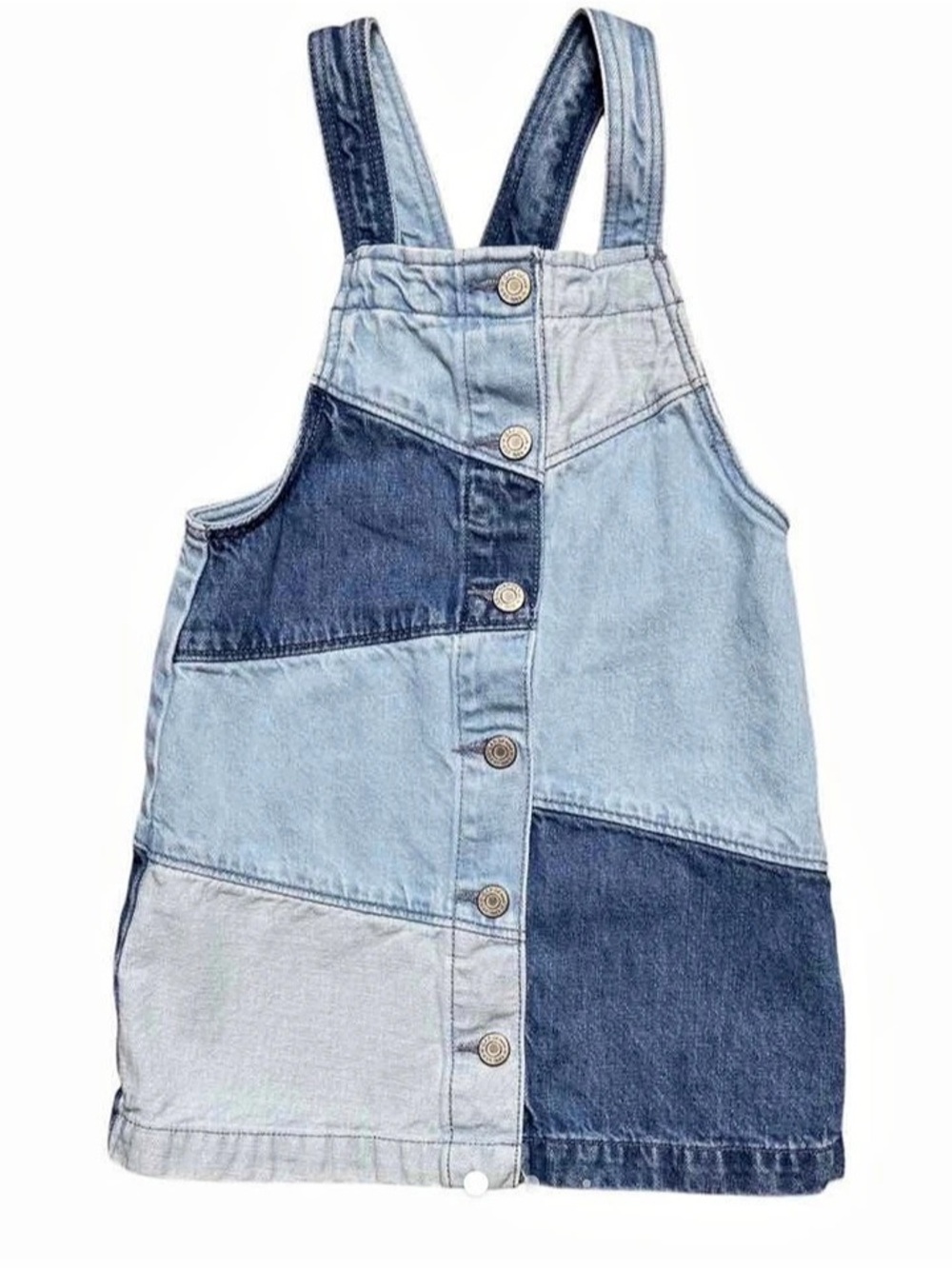 baby GAP Color Block Denim Overalls dress Baby 18-24 Months